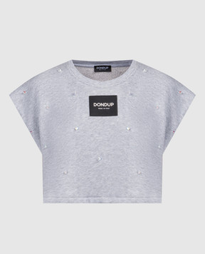 Dondup Gray top with beads F480KF0235DHI8