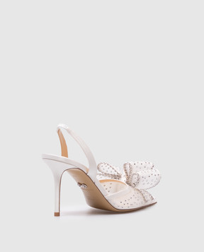 Mach&Mach White slingbacks with crystals S085485X18