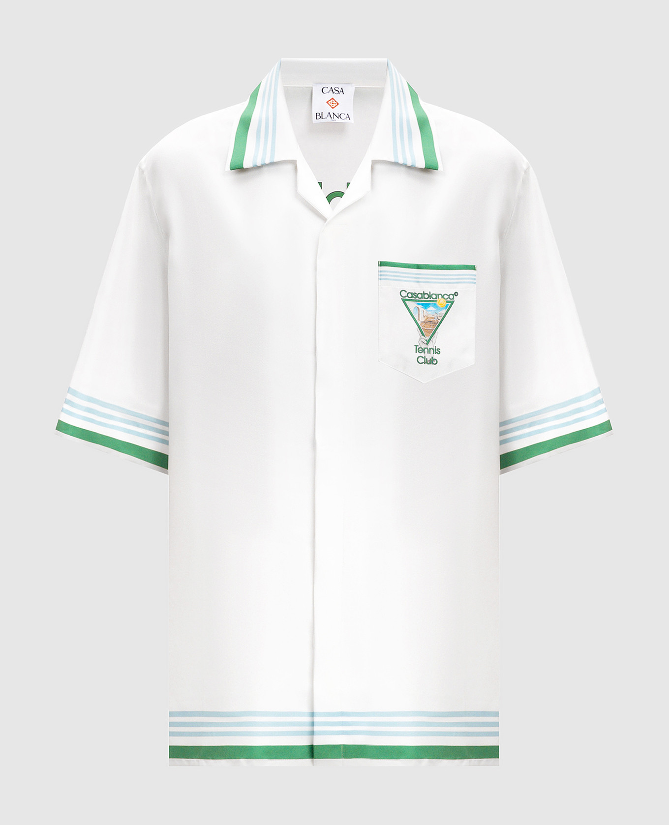 White Metaphysical Tennis Silk Print Blouse Casablanca