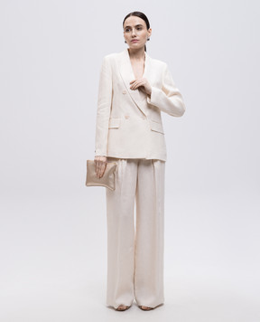 Peserico Beige double-breasted linen jacket S0140502606