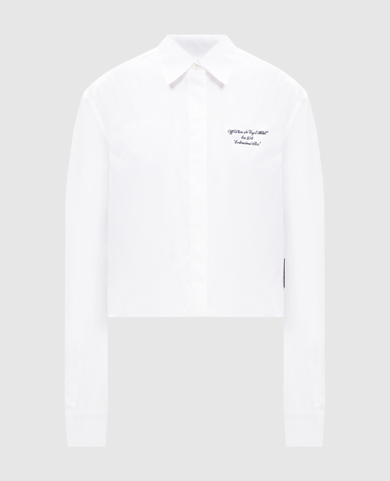 

White cropped shirt with logo embroidery Off-White