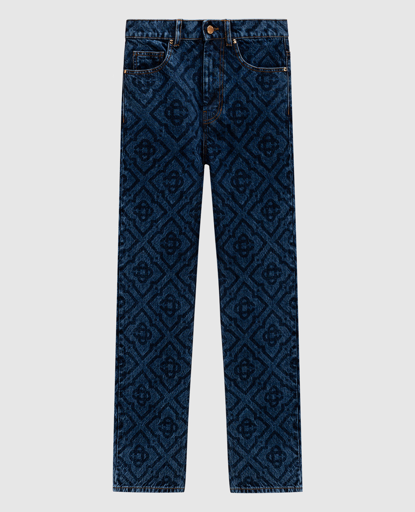 

Blue jeans in emblem pattern Casablanca