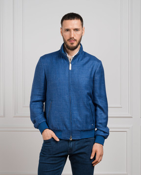 Stefano Ricci Blue jacket made of cashmere, silk and linen MZJ4100160C107HA