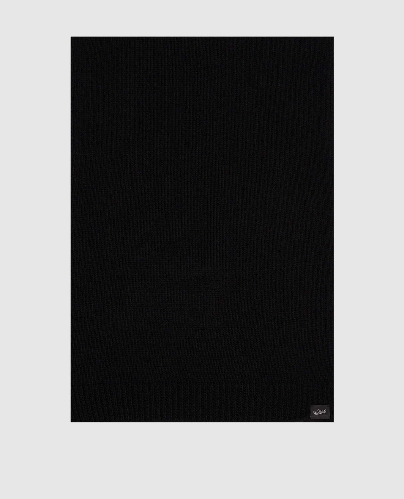 Black wool scarf with logo patch Woolrich