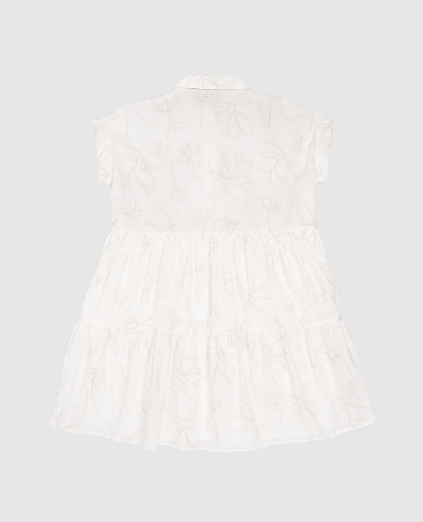 Children's white dress with frills in a print Brunello Cucinelli 2