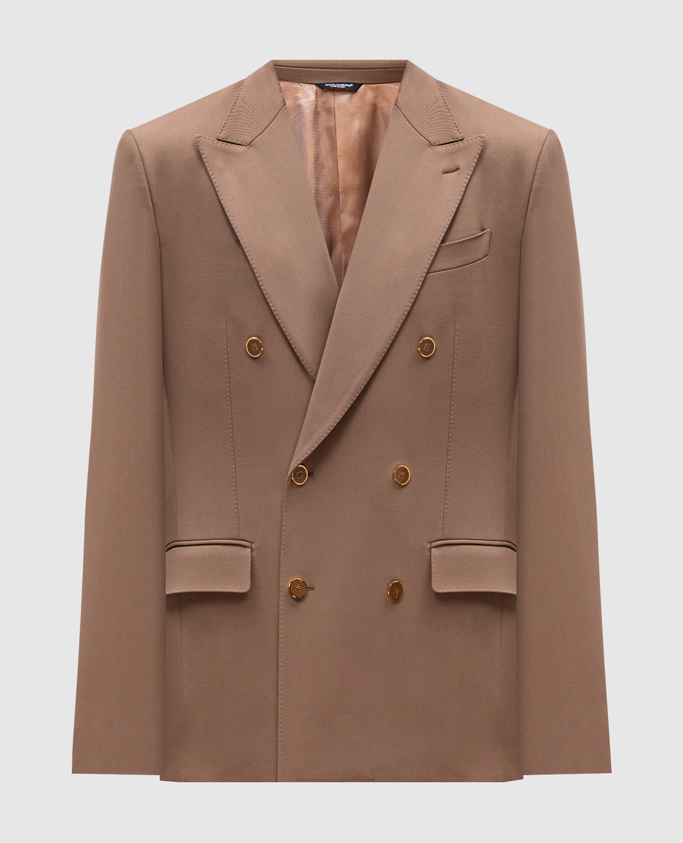Beige double-breasted jacket with wool dolce&gabbana