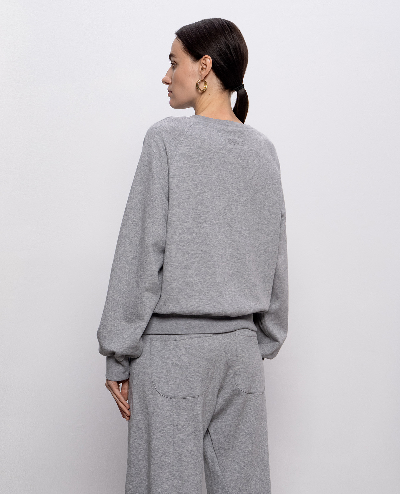 Grey melange cashmere sweatshirt Versace 4