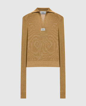 Coperni Jersey beige con lurex y manga larga COPML116Y3001