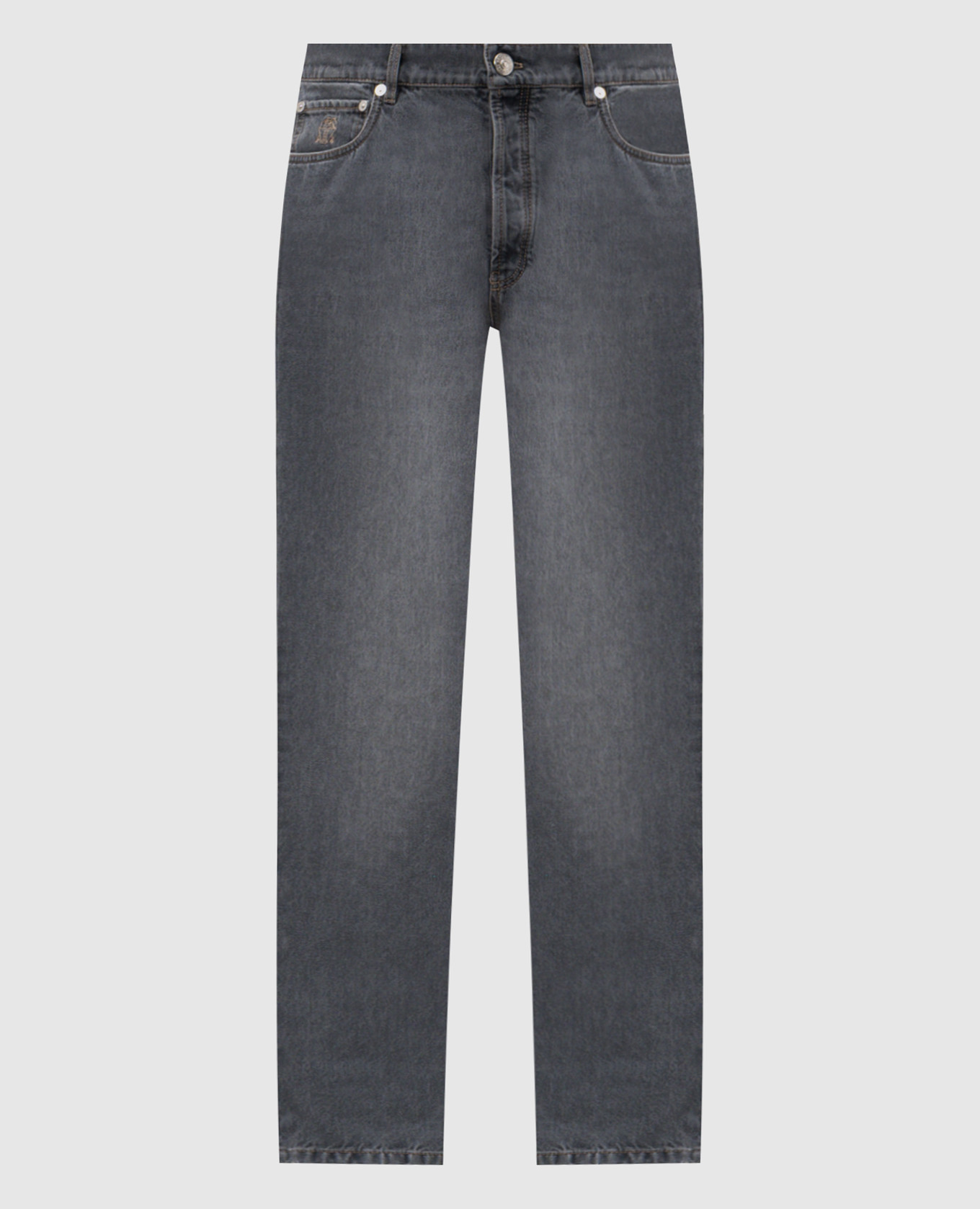 

Grey jeans with logo patch Brunello Cucinelli