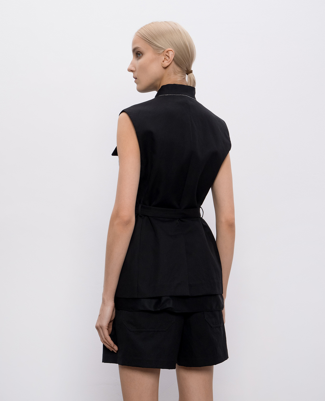 

Black linen vest Brunello Cucinelli
