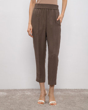 Brunello Cucinelli Brown linen pants MH126P7197