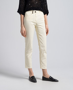 Peserico Yellow pants with a logo P04977T302481