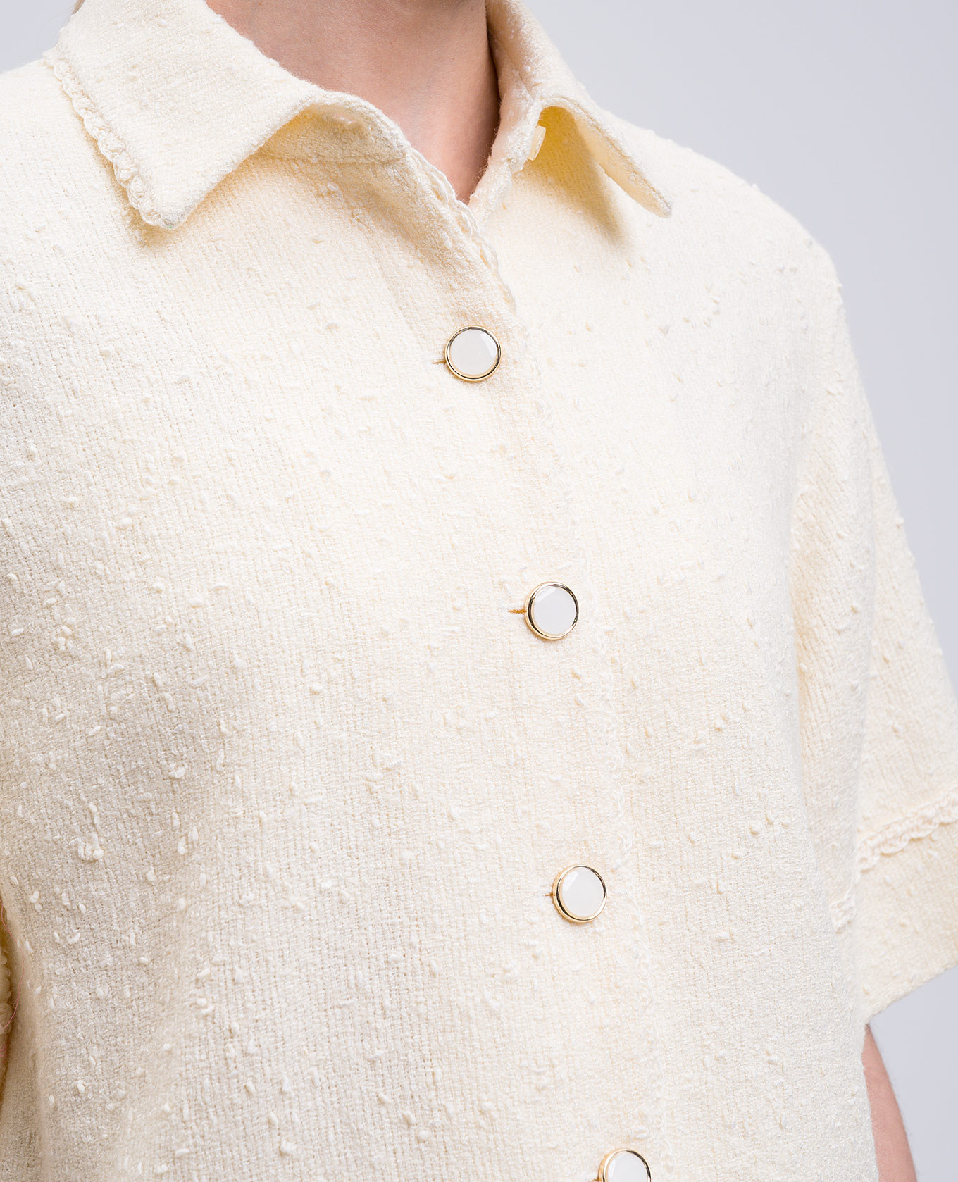 

Khloe yellow tweed shirt Simkhai