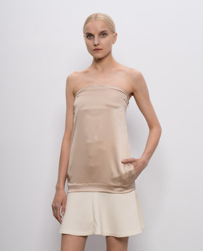 Brunello Cucinelli Beige silk top with pockets M0C5937619