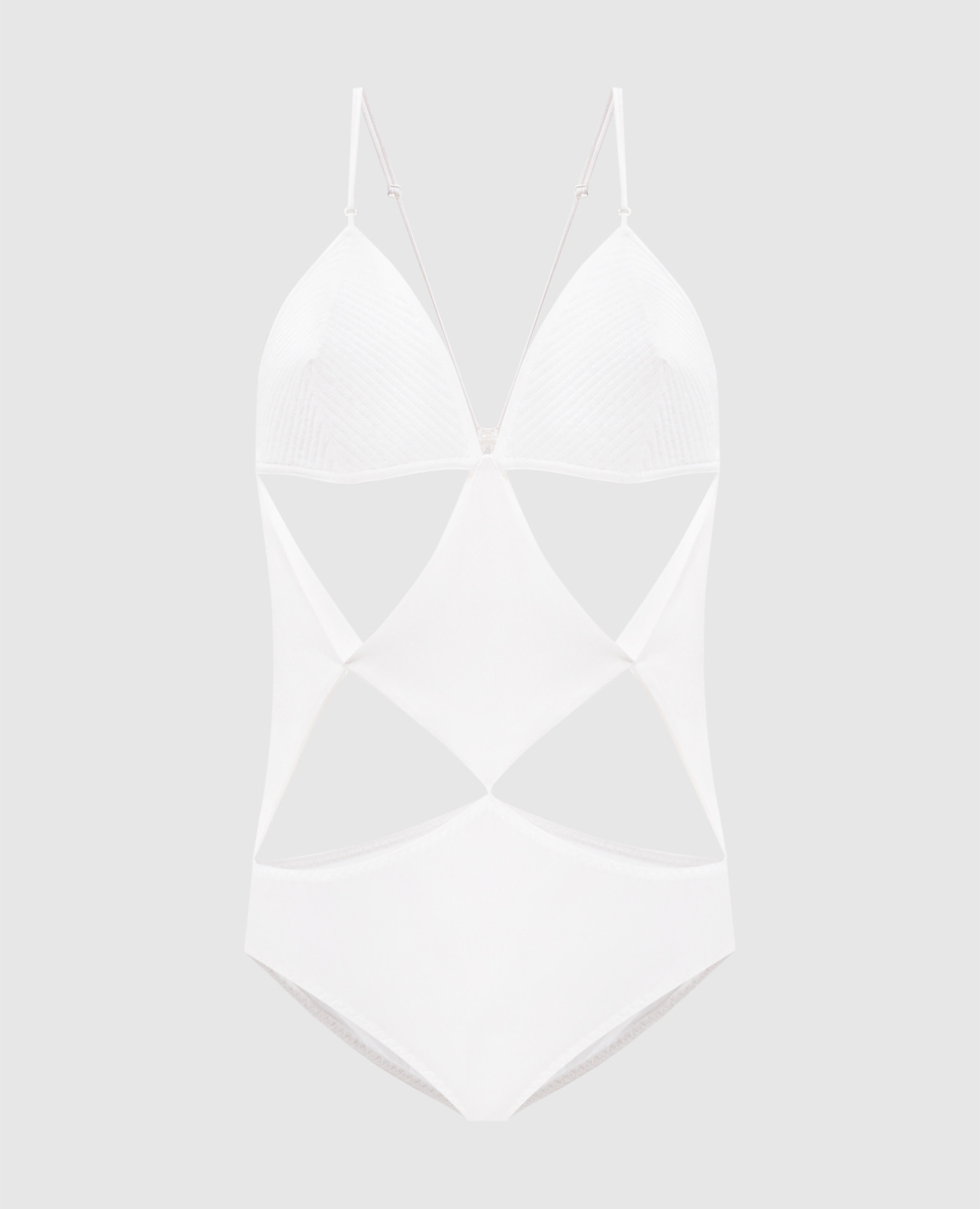 

White bodysuit with figure-hugging necklines Jean Paul Gaultier
