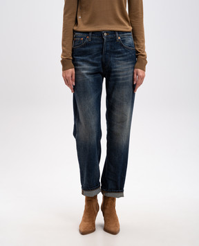 Dondup Icon blue jeans with logo patch DP776DS0354DIA8