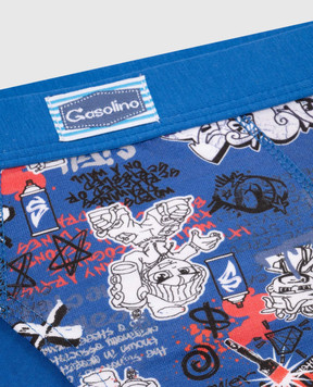 RiminiVeste Gasolino children's blue briefs with a graffiti print U3519