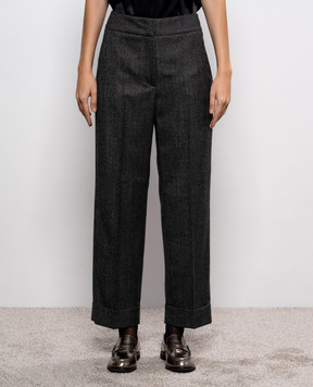 Peserico Grey wool trousers with lapels P0471002581