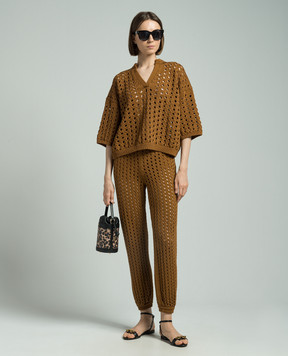 Max Mara Brown openwork joggers CECINA CECINA