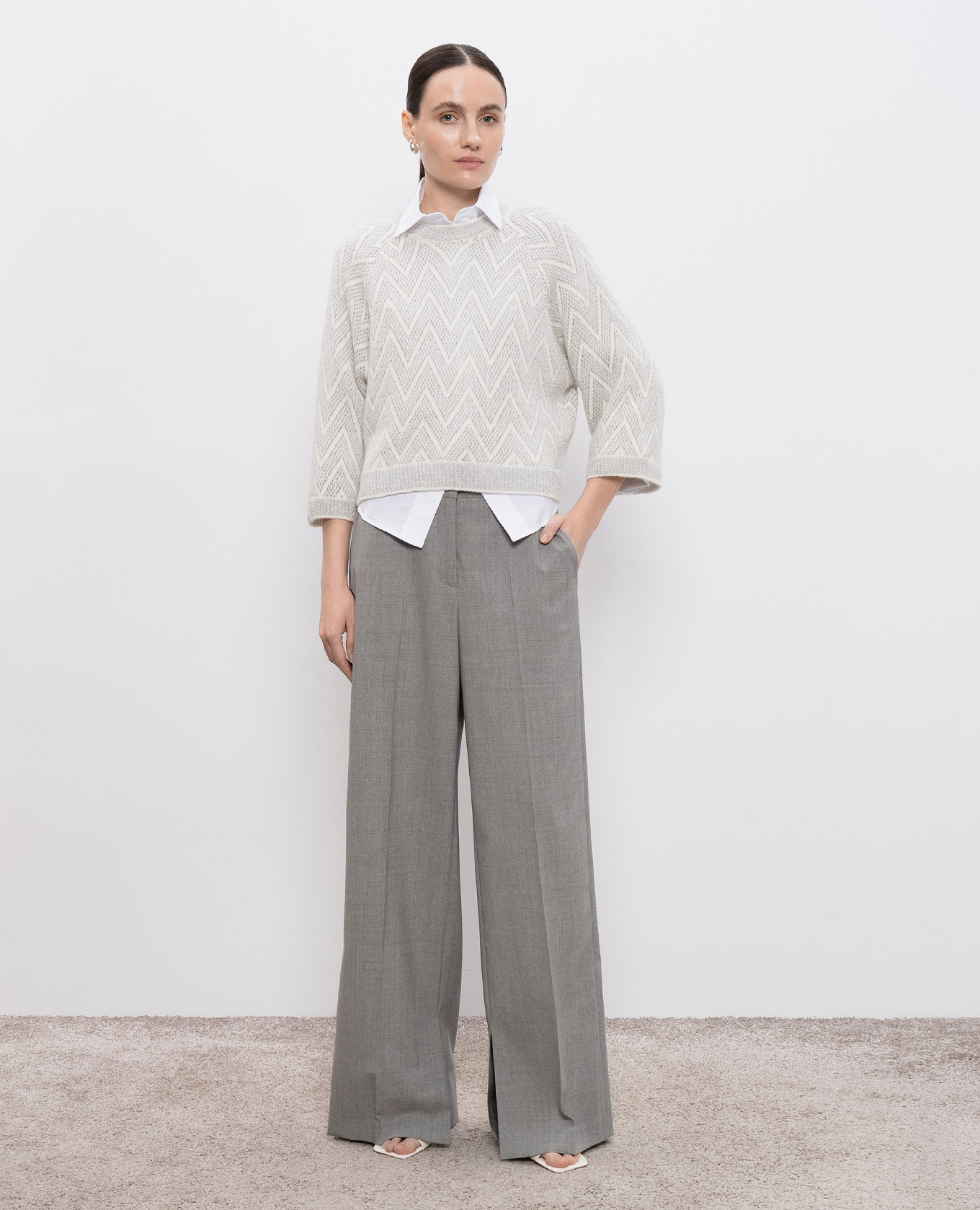 

Patterned wool sweater Peserico, White