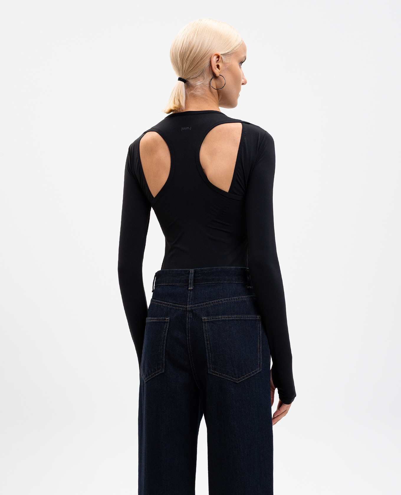 Black bodysuit with logo print Juun.j 4