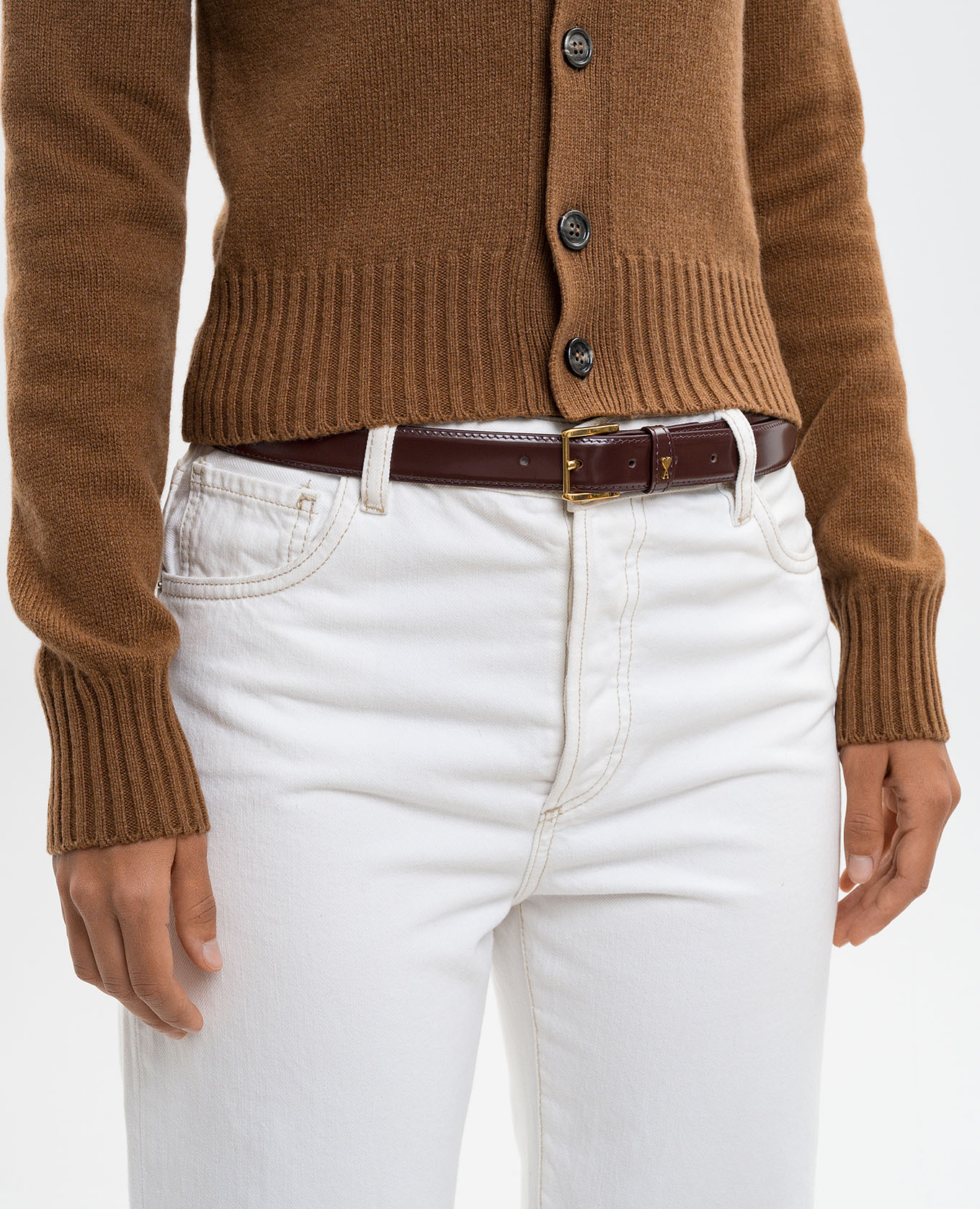 

Burgundy glossy leather belt Paris Ami Paris