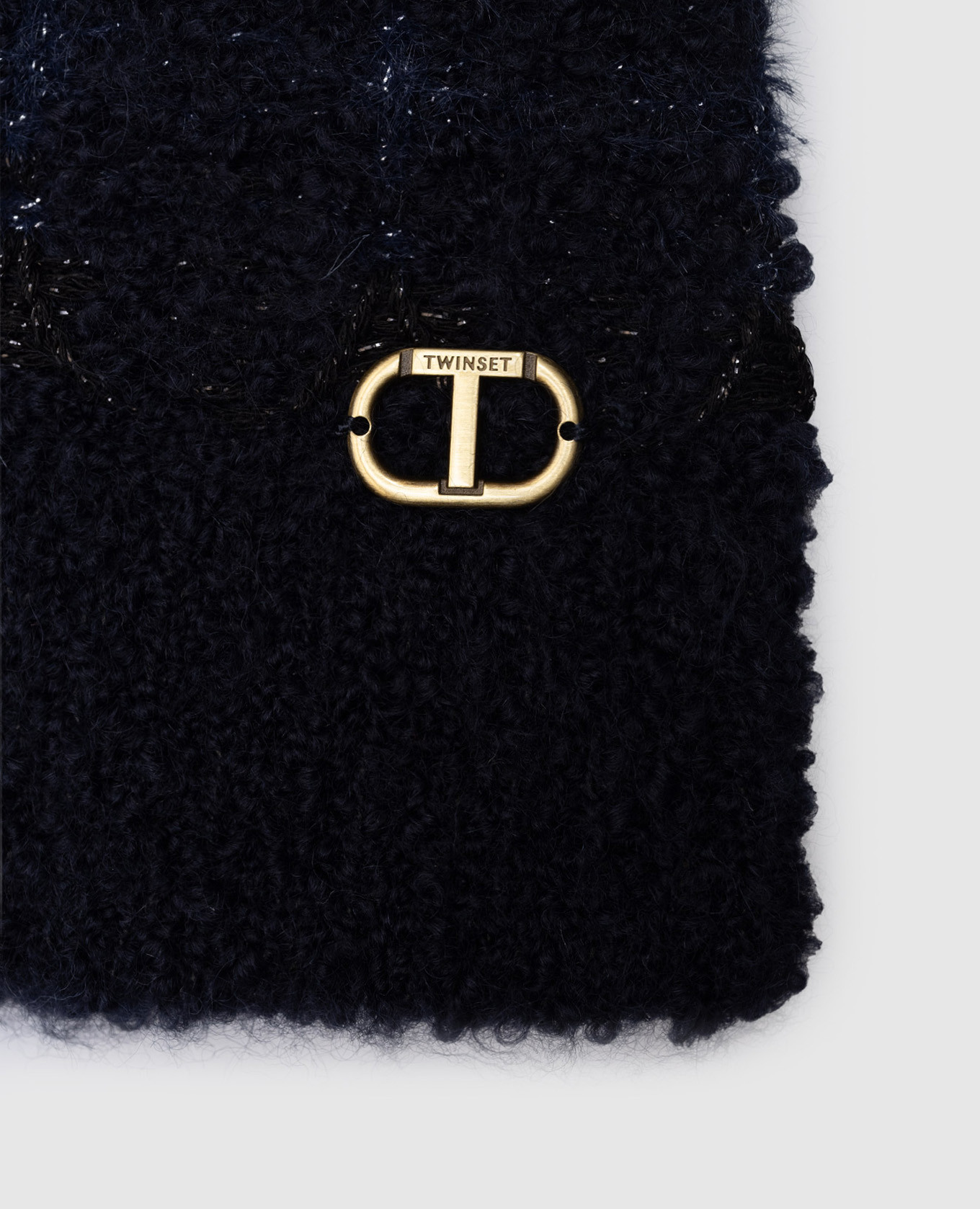 Blue checkered wool cap Twinset 4