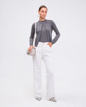 Max Mara VANDEA gray cardigan made of silk and wool VANDEA