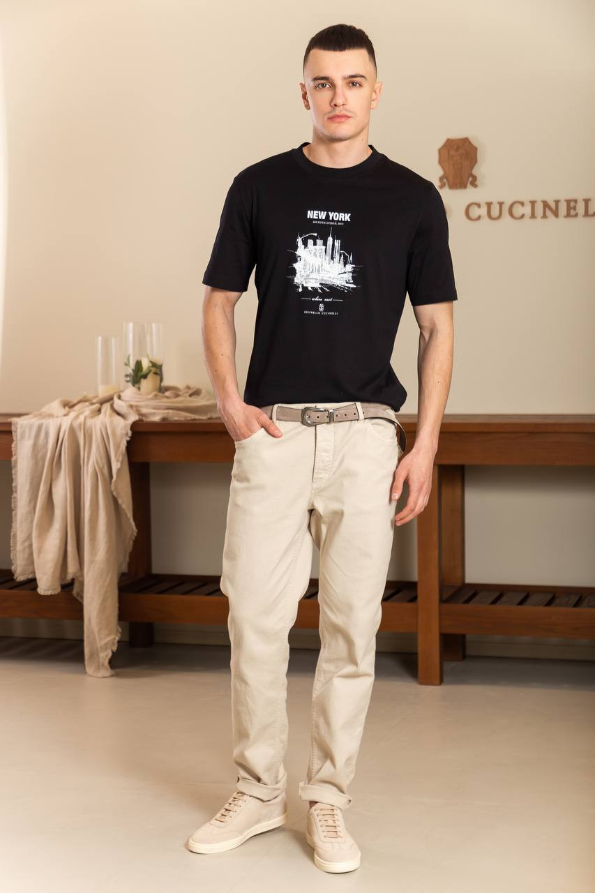

Black New York print t-shirt Brunello Cucinelli