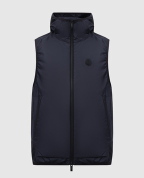 Moncler Blue vest with logo print K10911A00172539ZD