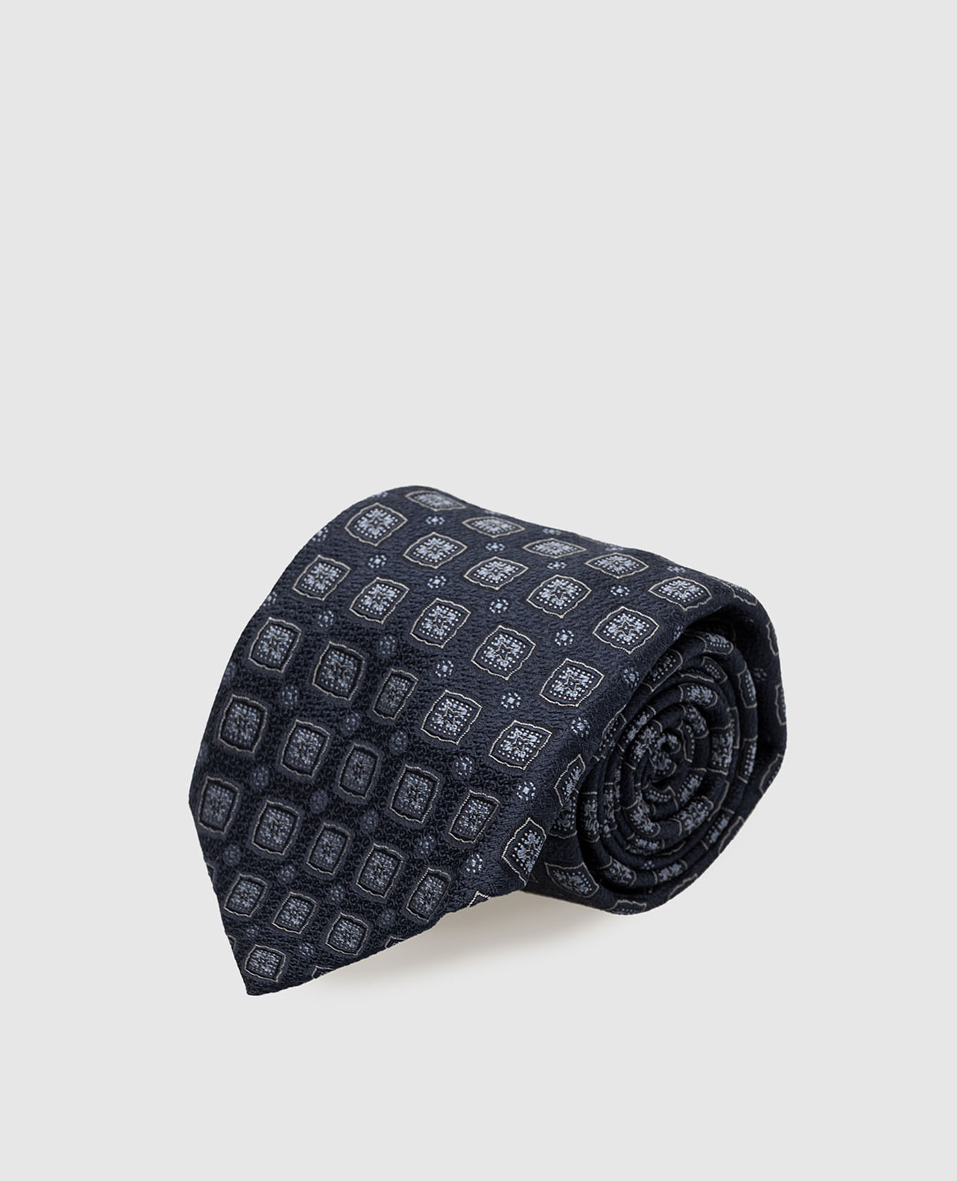 

Blue Geometric Jacquard Silk Tie Brunello Cucinelli