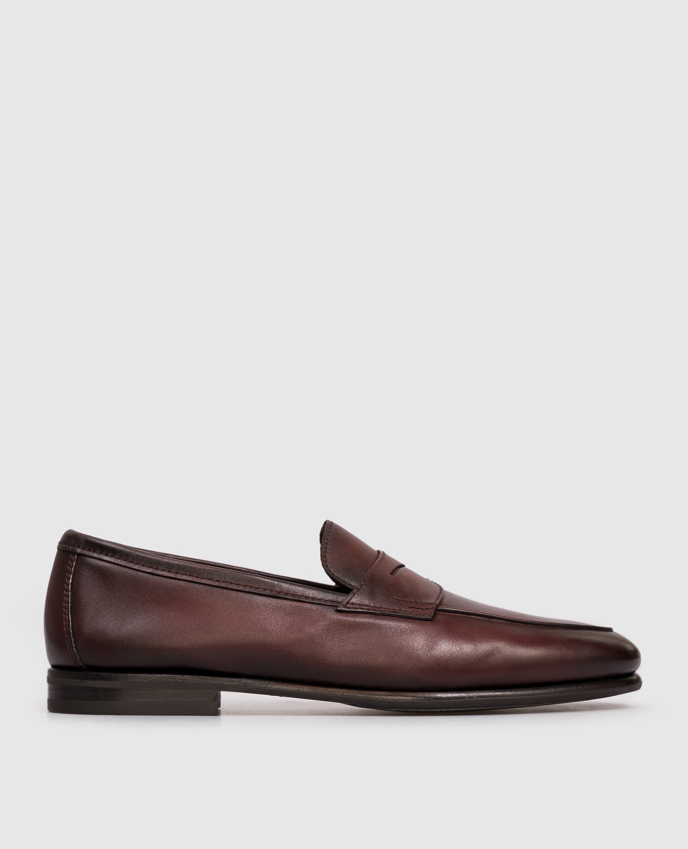 Brown leather loafers Santoni