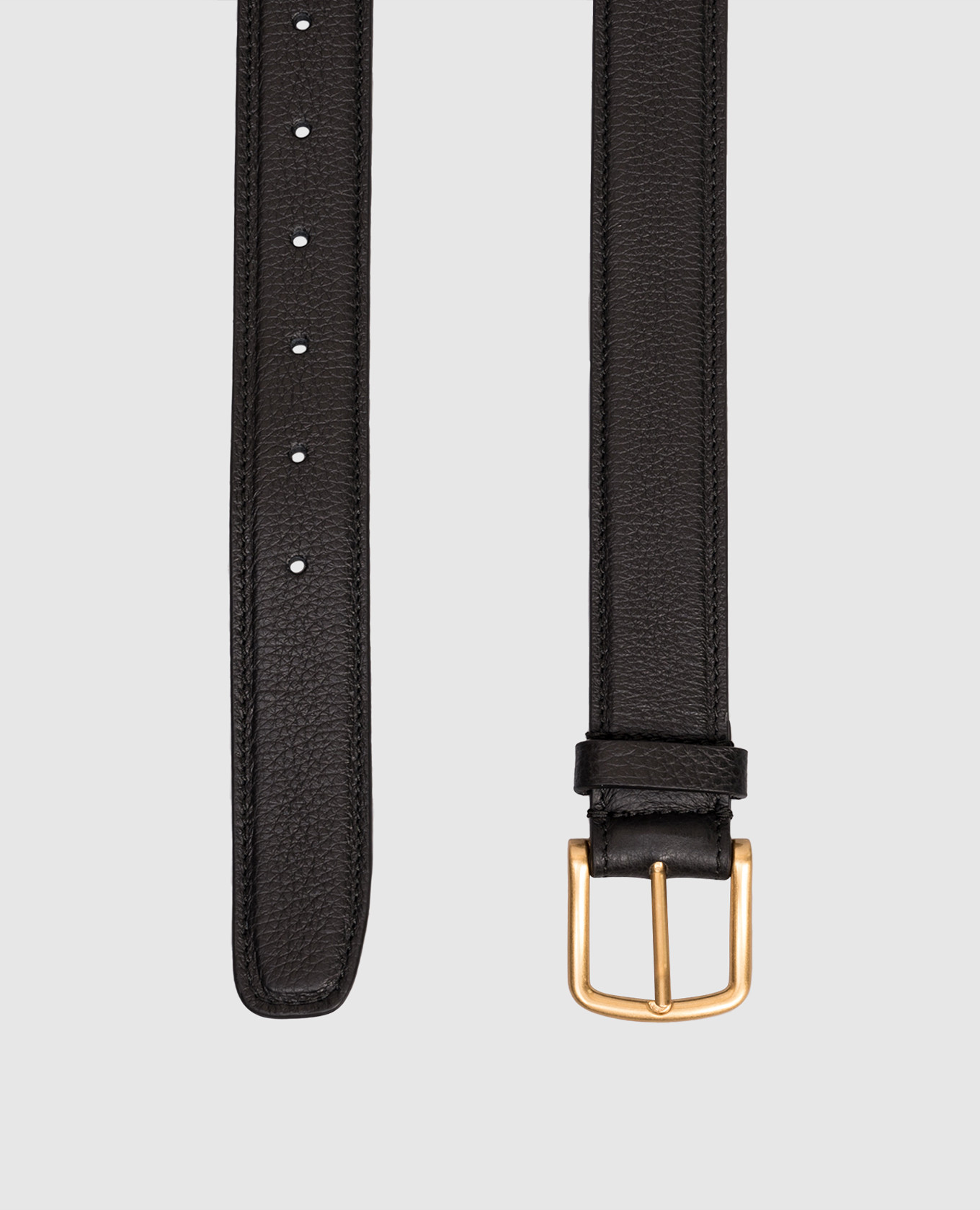 Black embossed leather belt with gold buckle Babe Pay Pls 3