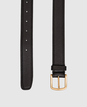 Babe Pay Pls Black embossed leather belt with gold buckle 0C003