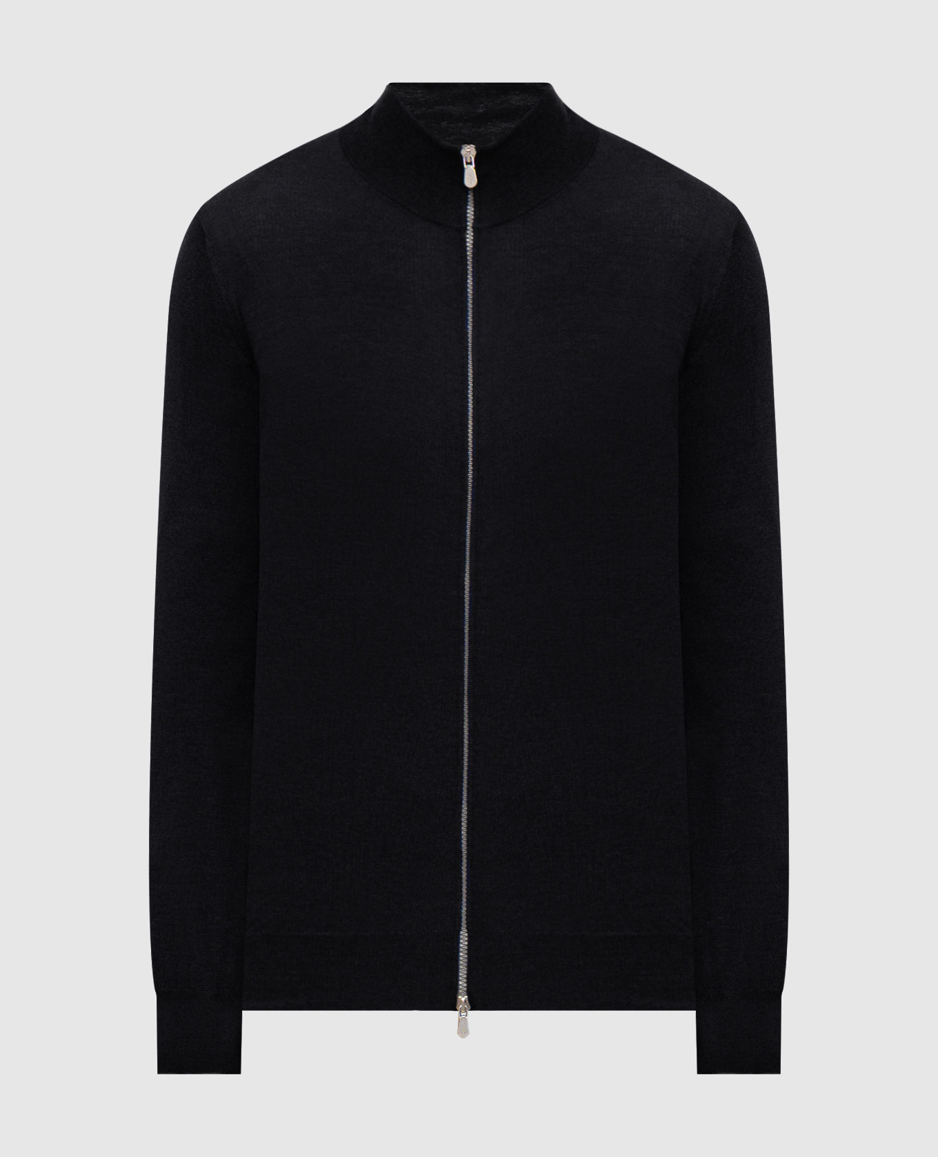 Black wool and cashmere cardigan