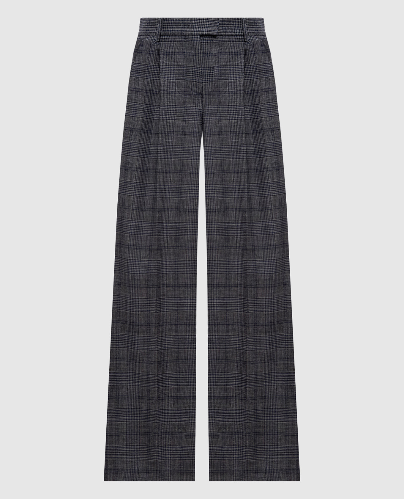Gray wool checked pants Brunello Cucinelli