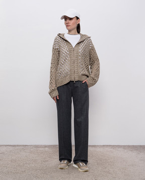 Brunello Cucinelli White T-shirt with a monil chain M0T18BD200