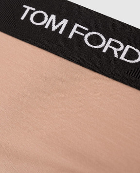 Tom Ford Beige panties with a logo pattern KNJ004JEX011