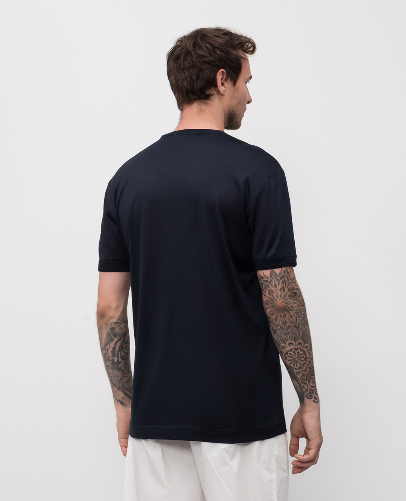 

Blue silk T-shirt with logo Dolce&Gabbana