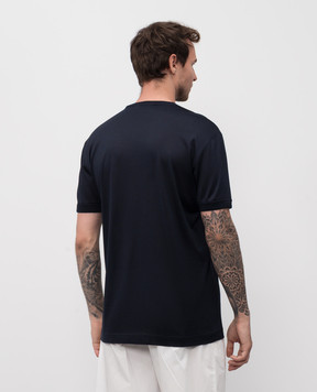 Dolce&Gabbana Blue silk T-shirt with logo G8ST1TFU75F
