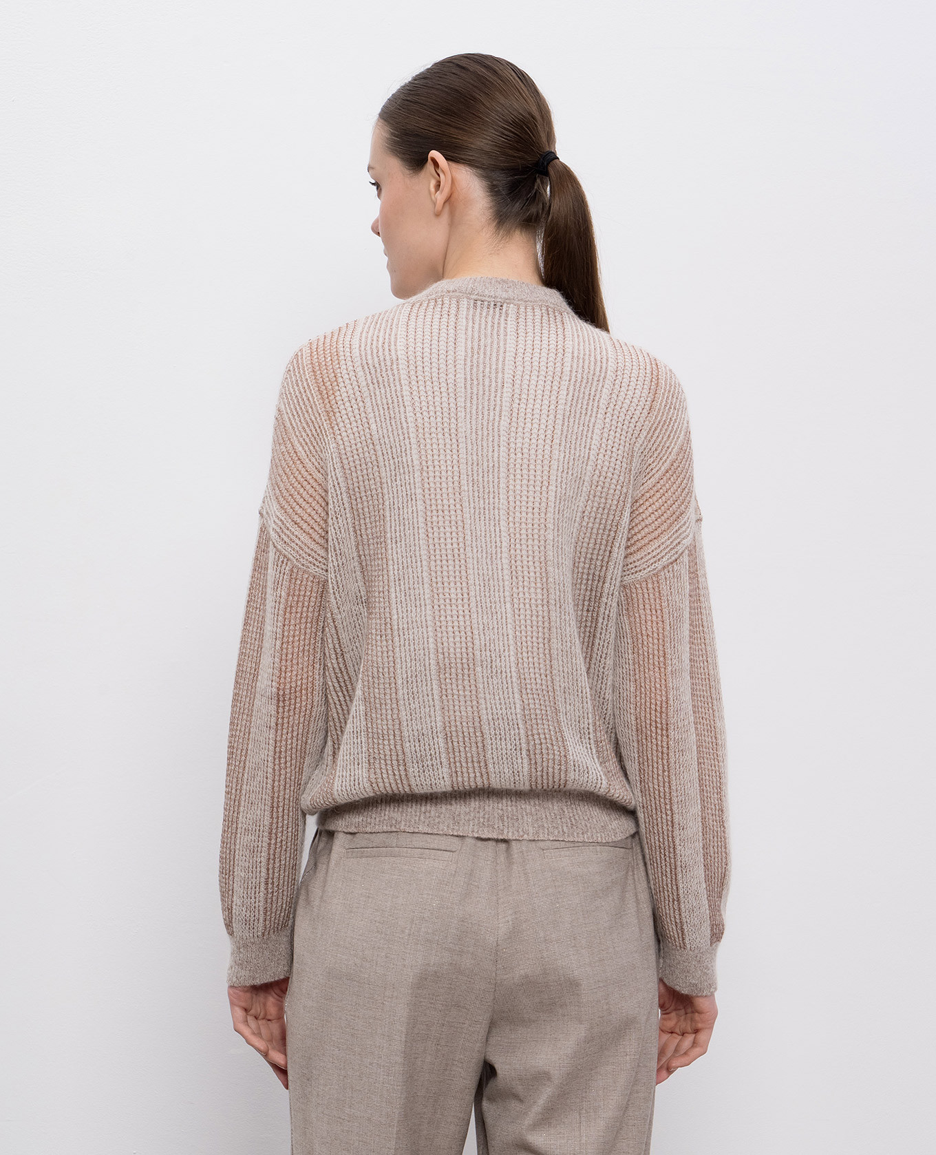 Beige alpaca wool sweater with lurex Peserico 4