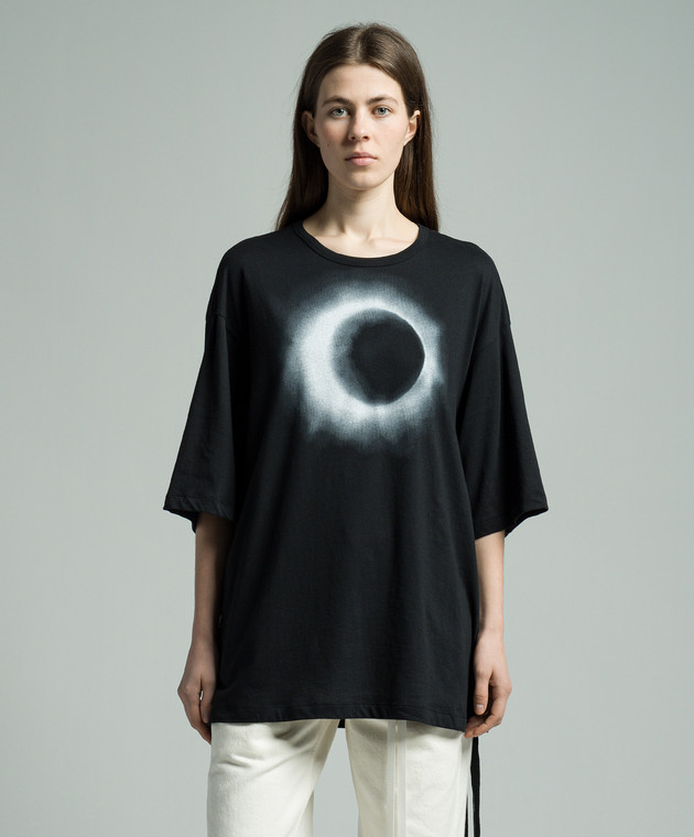 Ann Demeulemeester - Black T-shirt by Aga with Eclipse print 