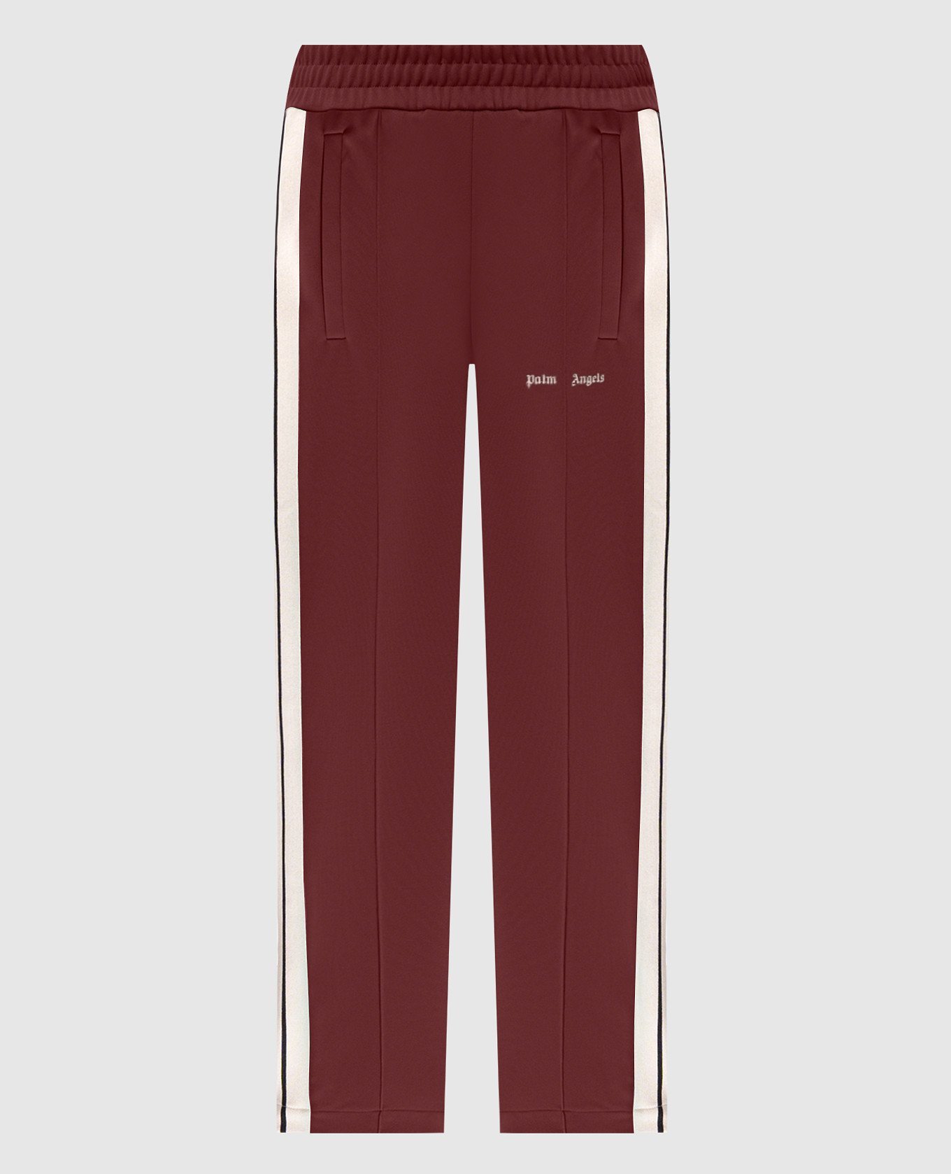 

Brown striped sweatpants with embroidered logo Palm Angels
