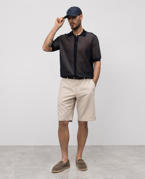 Agnona Beige linen shorts T809U2NUC052