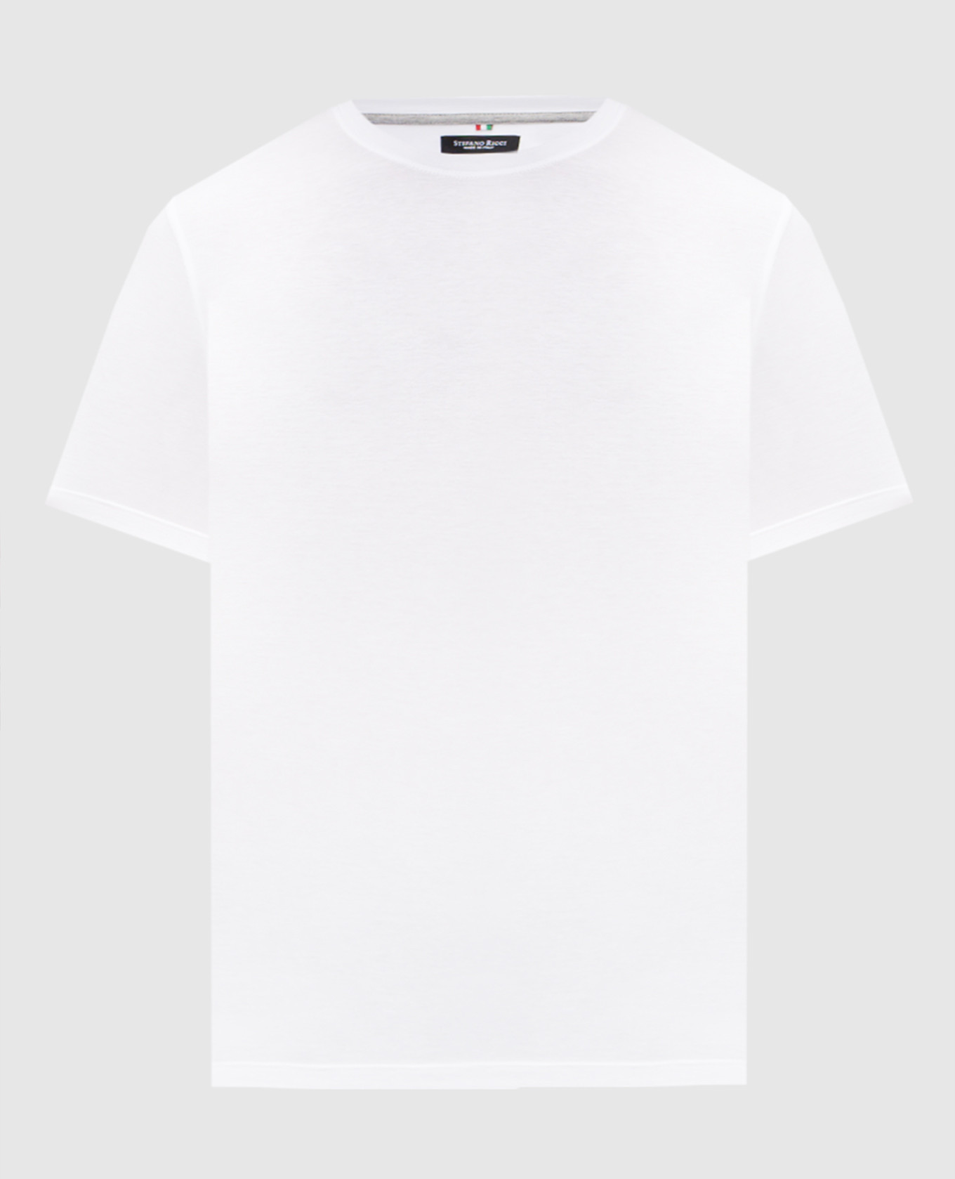 White T-shirt with logo patch Stefano Ricci