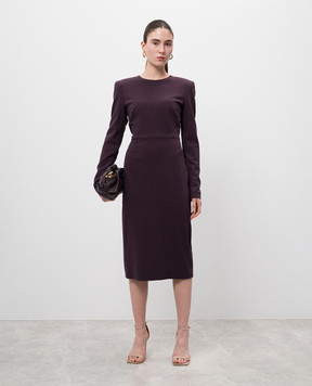 Victoria Beckham Purple midi dress with wool 1125WDR005233A
