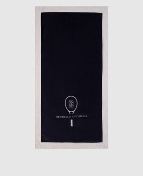 Brunello Cucinelli Blue towel with logo embroidery ML925TN67T