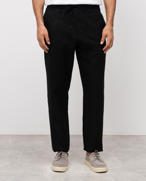 Canali Black linen pants AE04999U7003