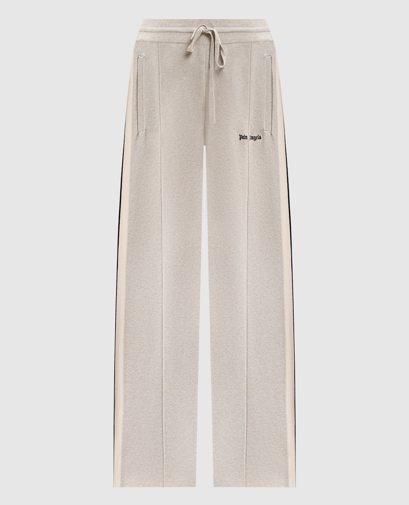 

Beige wool and cashmere sweatpants with logo Palm Angels