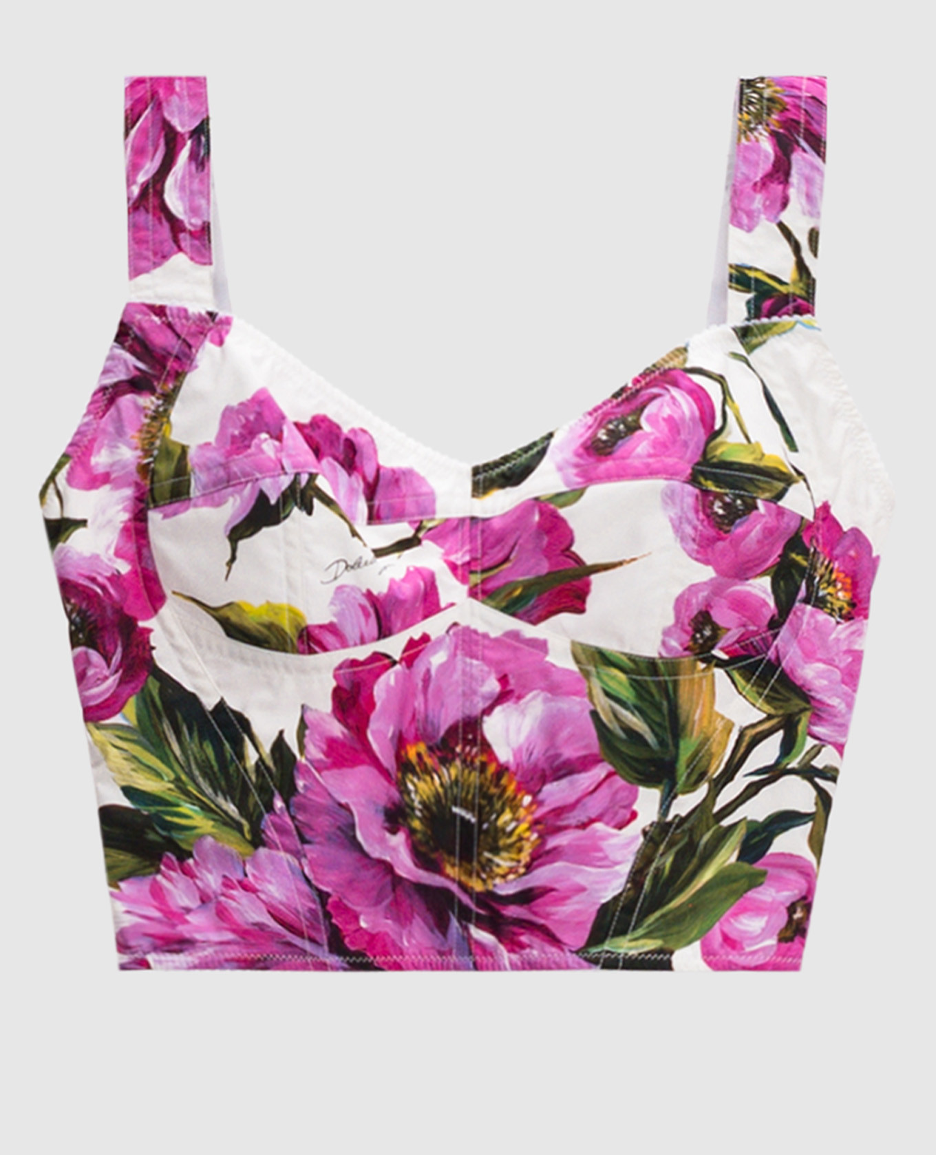 White floral print bustier top Dolce&Gabbana